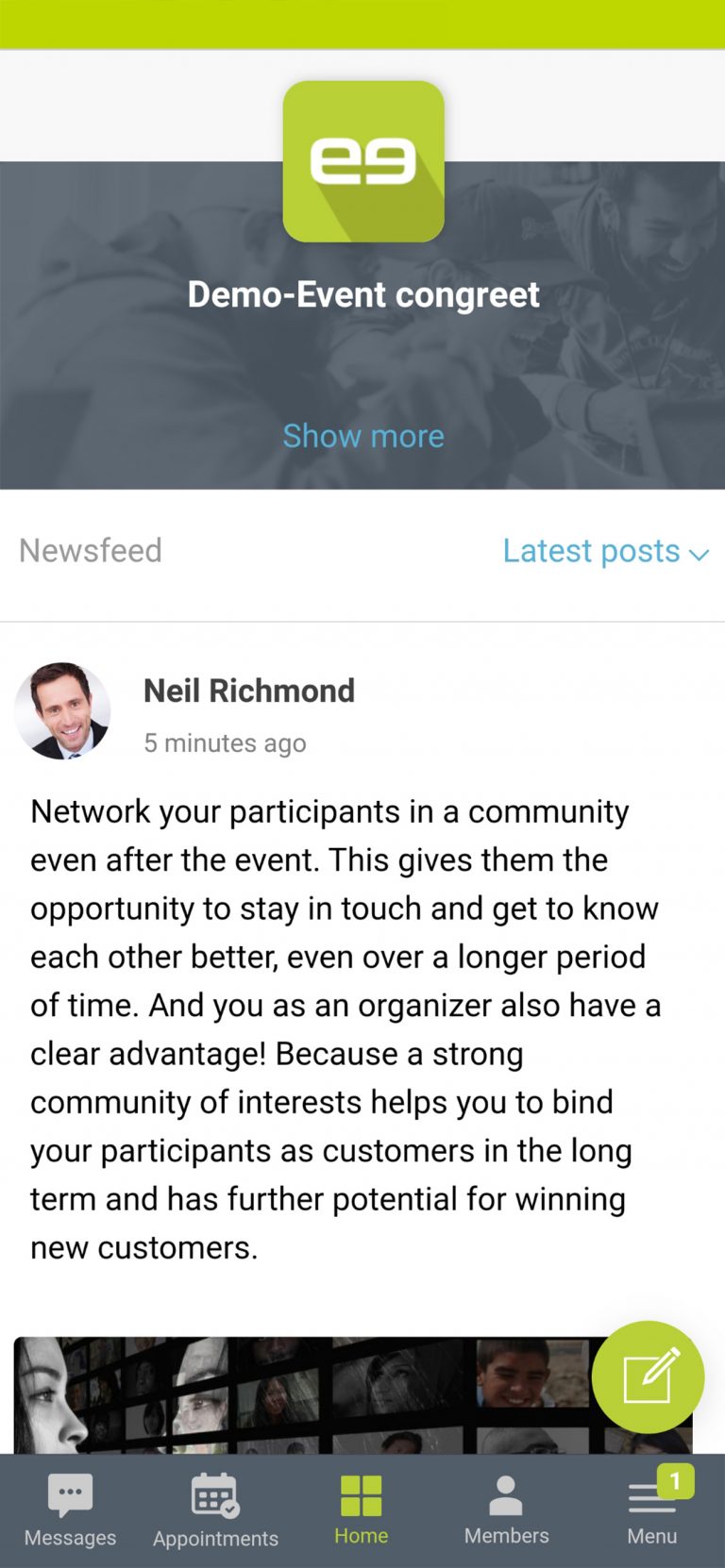 Newsfeed - Event & Community Software congreet